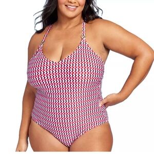 Women's Red and White Swimsuit